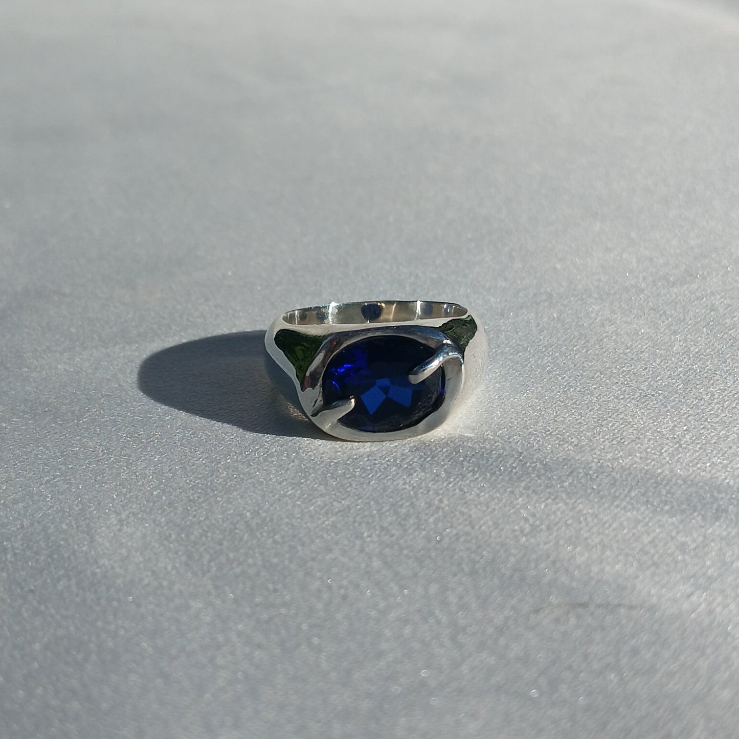 Custom Blue Sapphire Signet