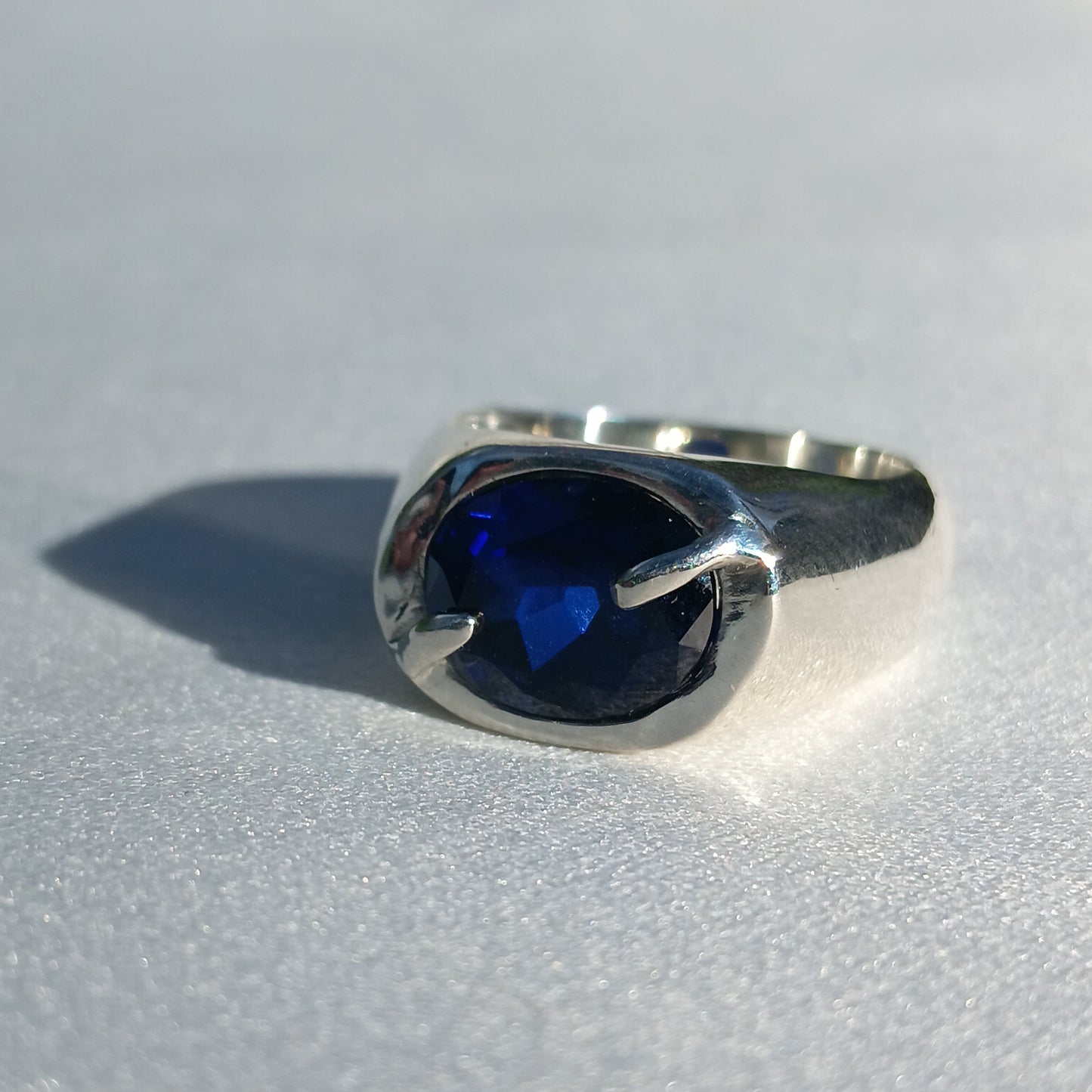 Custom Blue Sapphire Signet